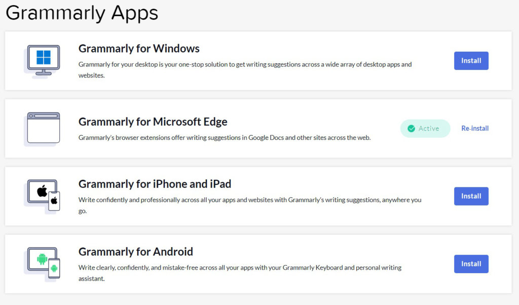 Grammarly Web Apps